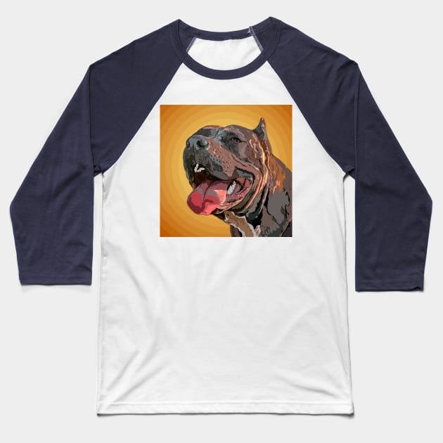 Pit bull smile Baseball T-Shirt by DmitryPayvinart